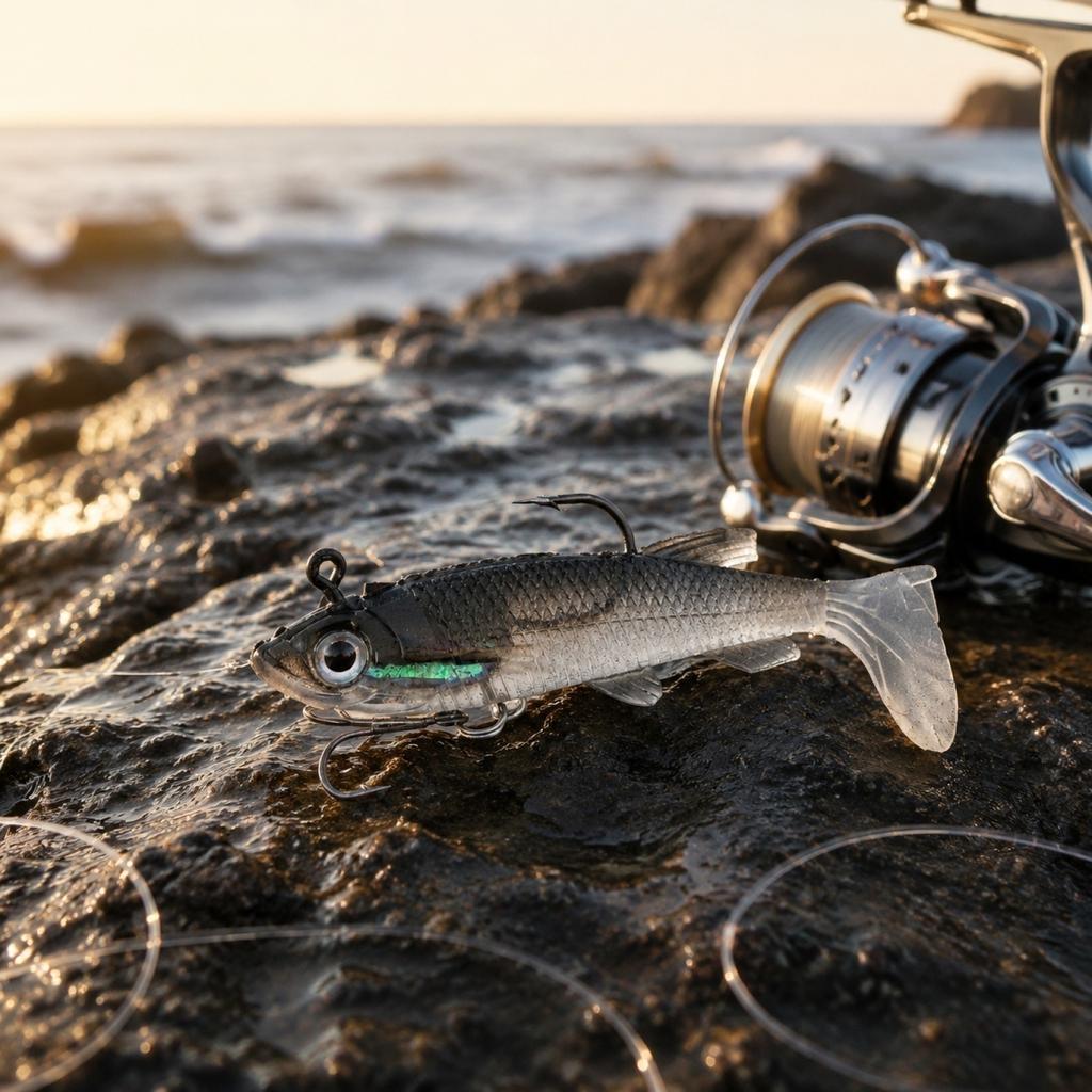 9cm 14g Fishing Lure Soft Bait with Double Hooks Weighted Body Bionic Fish Shape Artificial Bait for Freshwater and Saltwater Fishing