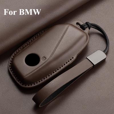Leather Car Remote Key Case Cover Shell For Bmw I7 X7 G07 Lci Ix I20 X1 U11 7 Series G70 G09 Xm U06 G81 M3 Keyless Protector Fob