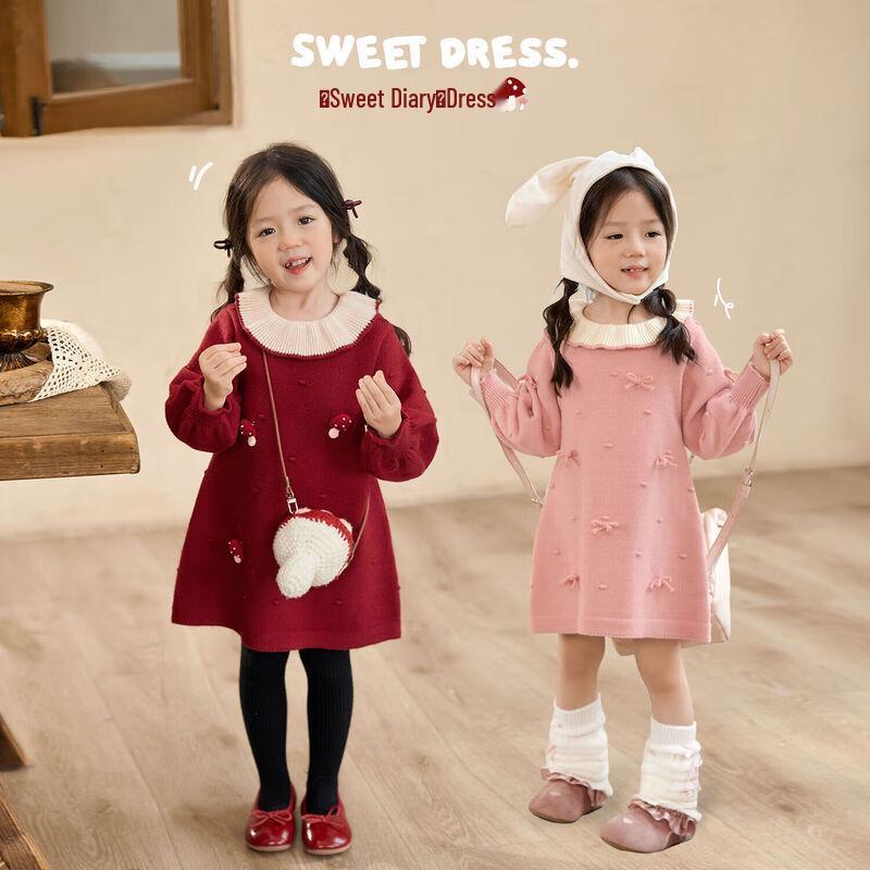 LUSON Okids Baby Girls  Long Sleeve A-Line Princess Dress 110cm