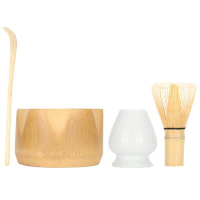 Set di Strumenti per la Preparazione del Matcha Frusta da Tè in Bambù Misurino da Tè Ciotola Portafrusta da Tè in Ceramica Set da Tè