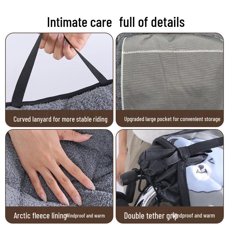 Thickened Fleece-Lined Electric Car & Motorcycle Windshield Quilt: Winter Waterproof Coldproof Cover