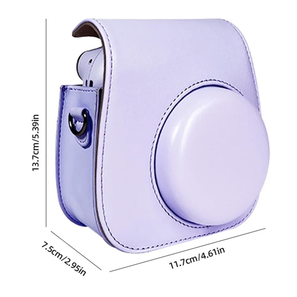 For Instax Mini 12 Camera Case PU Leather Soft Protective Case Trave Bag for Fujifilm Film Camera Bag with Shoulder Strap