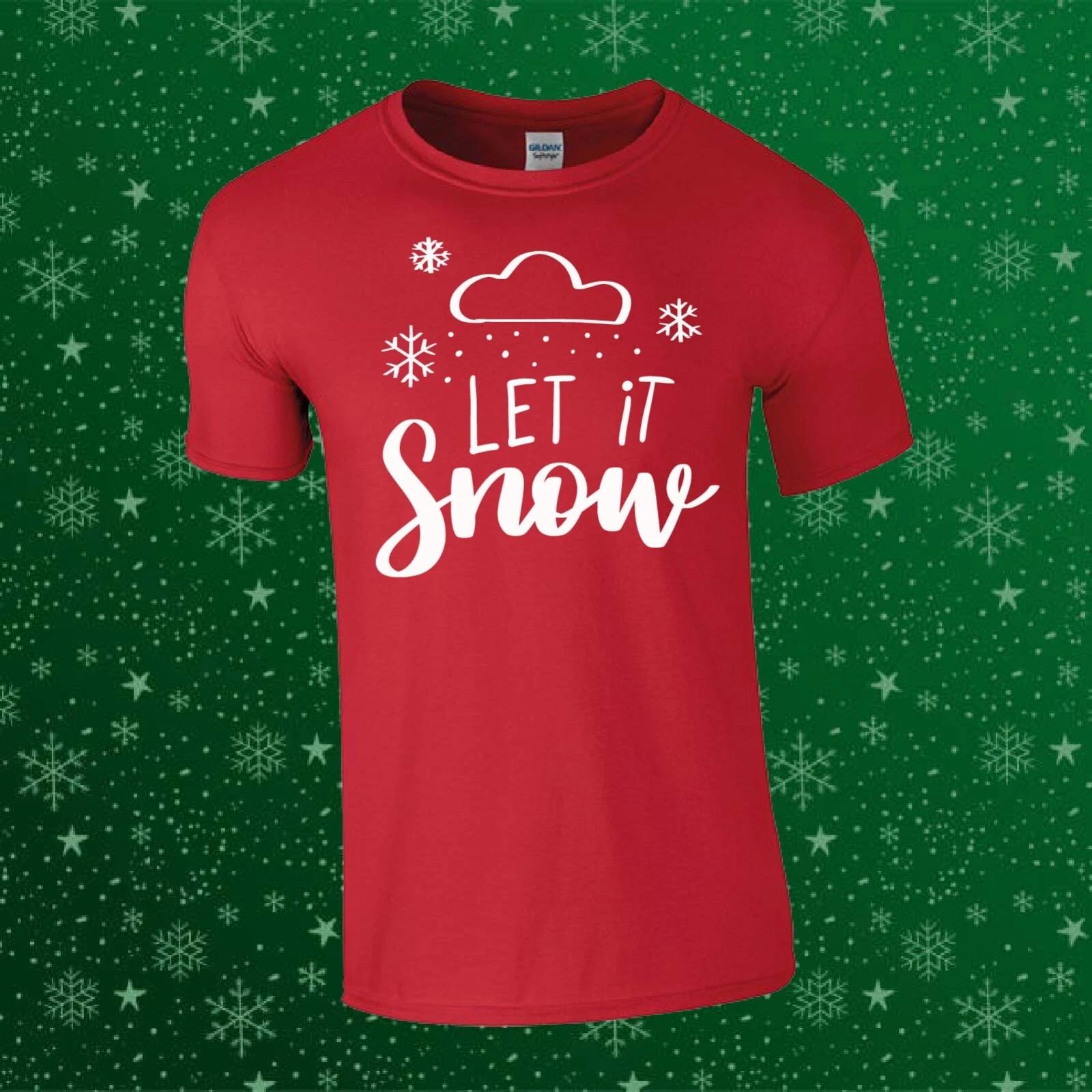 Let It Snow Cute Christmas Xmas Gift Unisex Kids/Adults Top T-shirt S
