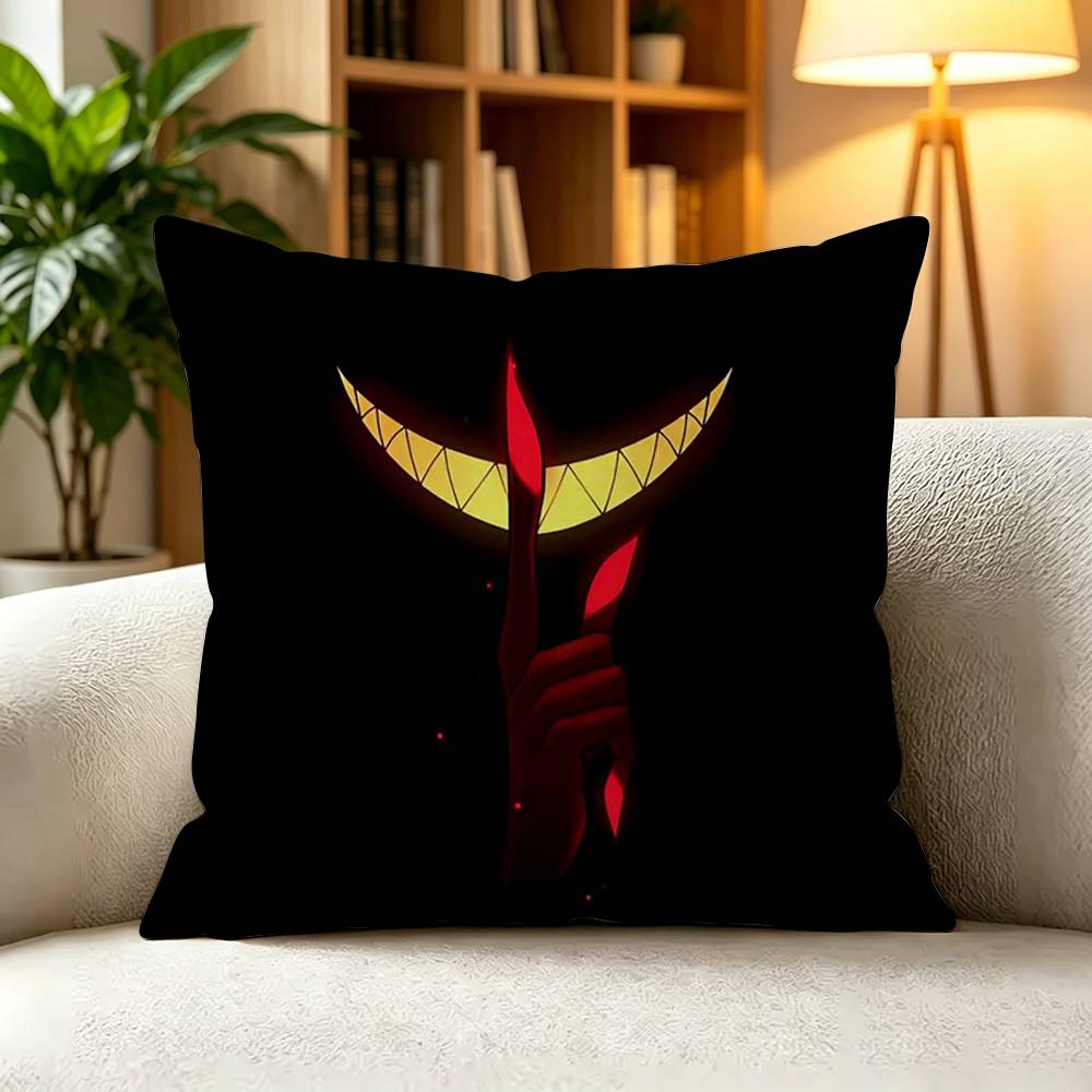 AAlastor Hazbin Hotel Graphic Pillow Case Square DoubleSided Sofa Cushion Cover Bedroom Bedside Pillow