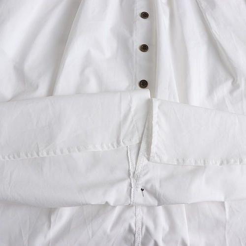 Women's Cotton Skirt Spring Summer Elasticated High-rise Skirt Split Midi A-line Skirt with Belt Pockets