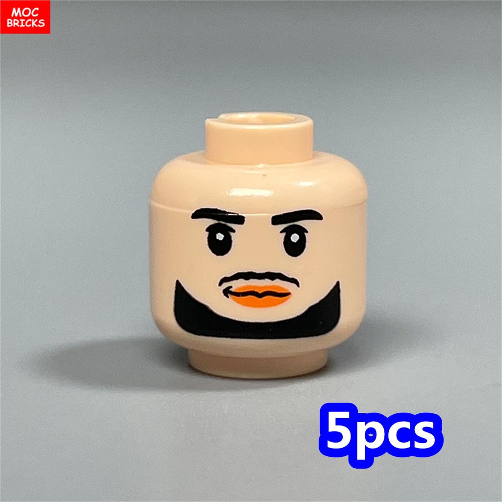 MOC Bricks Hollow Flesh Face Expression Head For 4cm Figure DIY Educational Building Blocks Toys For Children Gifts
