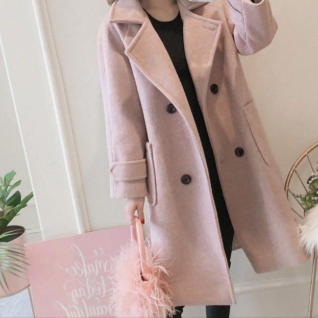 2025 Women's Mid-Length Wool Coat - Slimming, Thickened, Versatile for Autumn/Winter