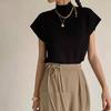 Women's Bat Sleeve Knitted Half Turtleneck Loose Top - 2023 Short Design