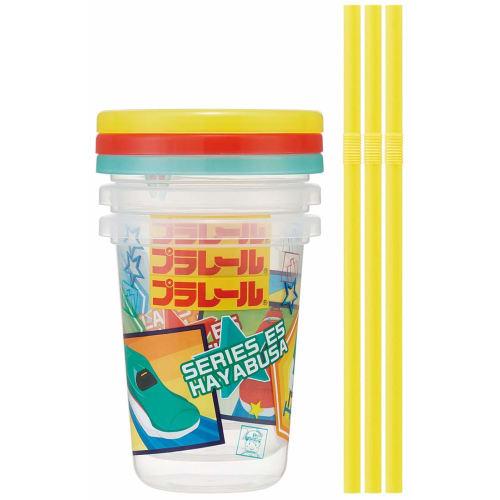 Skater Tumblers with Straws, 230ml (3-Pack), Plarail 19, Made in Japan, SIH2ST