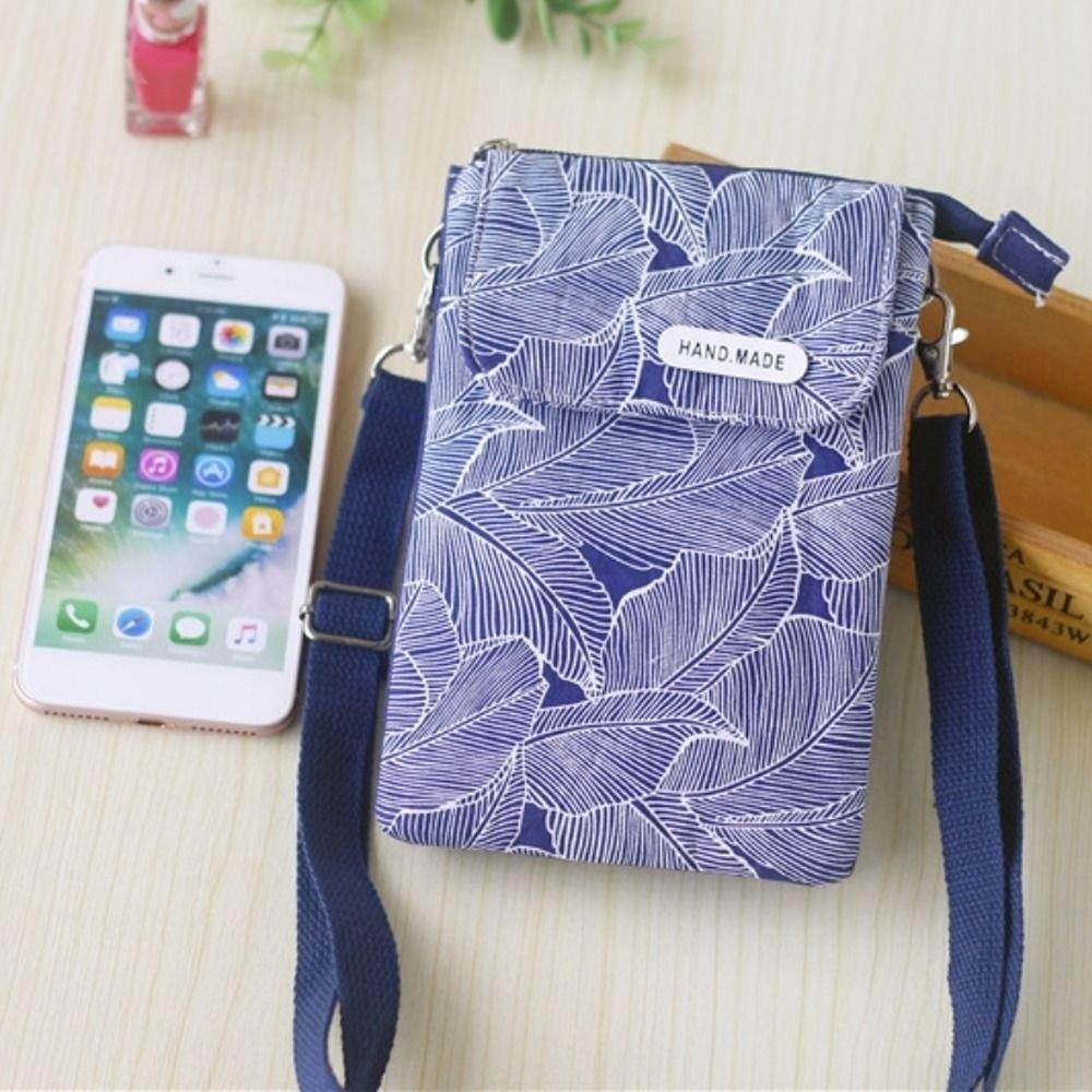 Leaves Mobile Phone Bag Pastoral Women's Messenger Bag Fashionable Phone Crossbody Bag  Lady