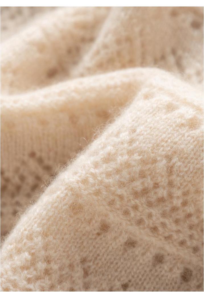 Women's 100% Pure Cashmere Knitted Neck Warmer Scarf - Autumn/Winter Hollow Fashion Style.