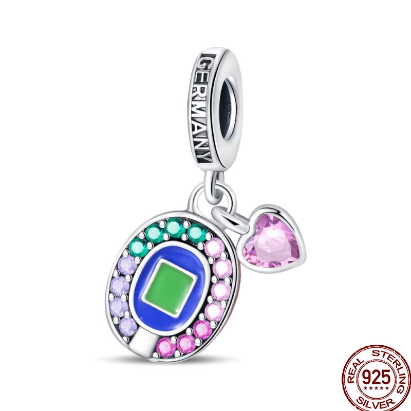 American Sports Series Copper Badminton Baseball Football Pendant Beads Suitable For 3Mm Original Bracelet Diy