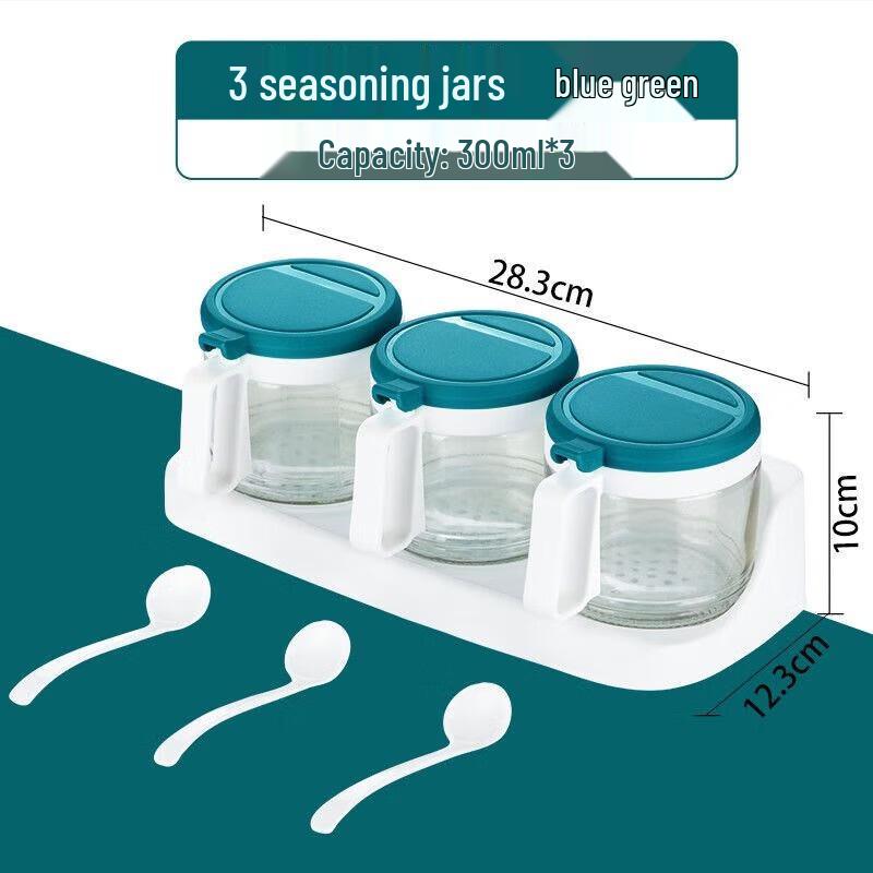 Chahua 3-Piece Round Glass Seasoning Bottle Set