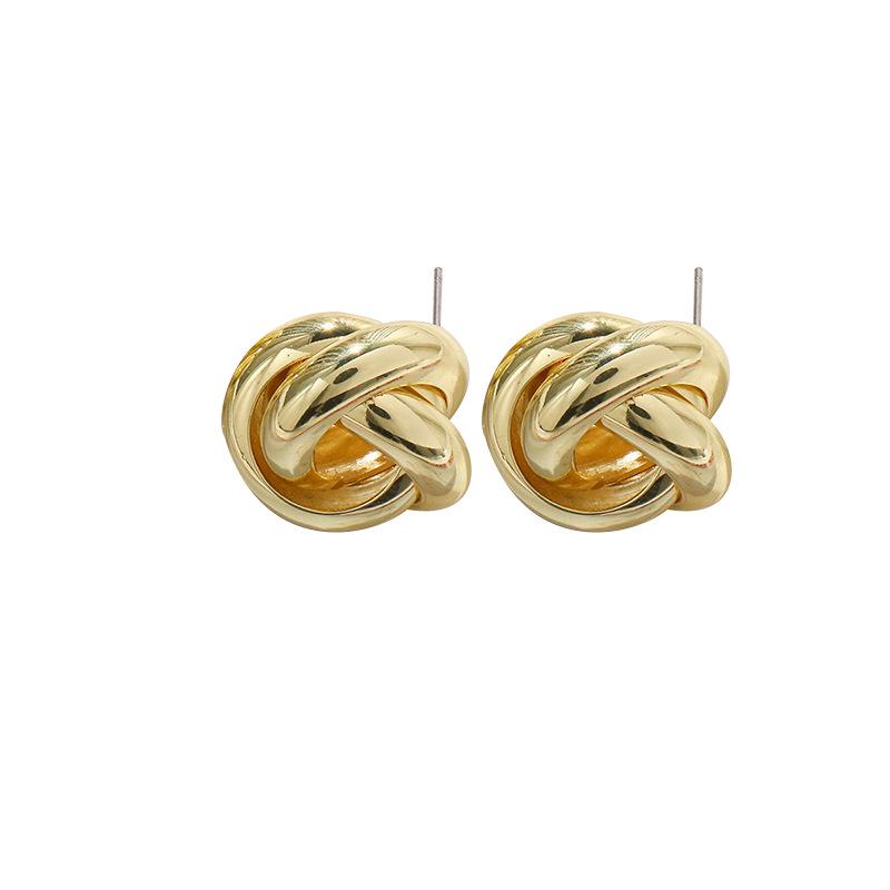 Geometric Temperament Round Stud Earrings - Simple, Fashionable, and Lightweight