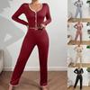 Hot-Selling Sexy Lace Long Sleeve Pajamas Set - Slim Fit Two-Piece Home Wear