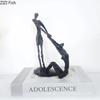 Double Figures Dancer Statue Desk Decoration Modern Crafts Ornaments Abstract Character Metal Sculpture Room Aesthetic Decor