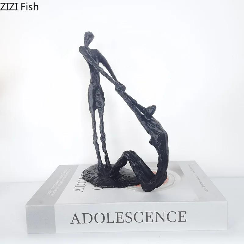 Double Figures Dancer Statue Desk Decoration Modern Crafts Ornaments Abstract Character Metal Sculpture Room Aesthetic Decor
