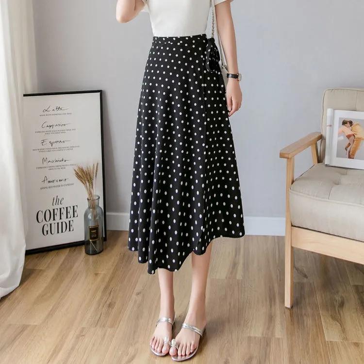 Ein Stück Stoff Langer Blumen-Chiffon-Freizeitrock Damen Sommer Chiffon-Wickelrock Langer Strandrock