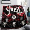 1Pc Ghost Band Print Flannel Blanket, High Quality Comfortable for All Seasons, Home Decor, Warmth and Comfort, Perfect for Christmas Gifts