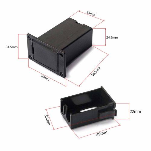 Xtahdge 9V Battery Case Holder Box Compartment for Acoustic Guitar Bass Pickup Black
