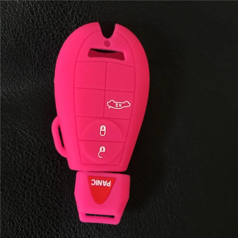 Silicone Car Key Case Cover  For Dodge Ram 1500 2500 3500 4500 Fobik Chrysler Magnum Challenger Charger 4 Buttons Key Covers
