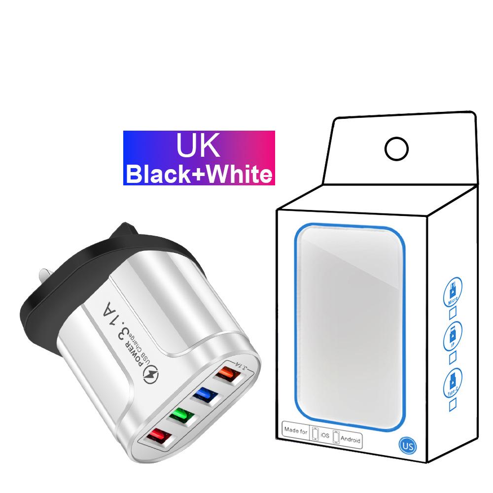 Multi-Port 5V/2.4A Butterfly Travel Charger with 4 USB Ports for EU, US, and UK