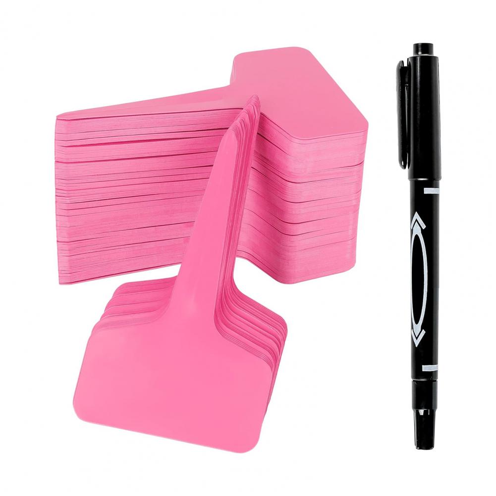 Waterproof Plant Tags T-shaped Plant Markers 100pcs T-type Plant Tags Garden Labels Plastic Markers Waterproof Reusable