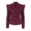 Womens Blazer Single Breasted Fitted Waist Irregular Hem Street Style Casual Jacket 2026