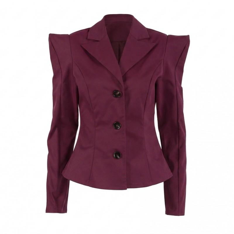 Womens Blazer Single Breasted Fitted Waist Irregular Hem Street Style Casual Jacket 2026