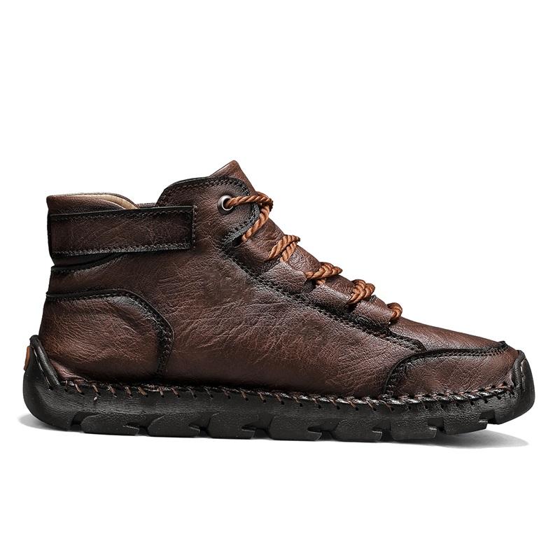 Mens Handmade Boots Pattern Leather Comfy Soft Sock Ankle Boots Autumn /Winter Men Boots Men Winter Boots