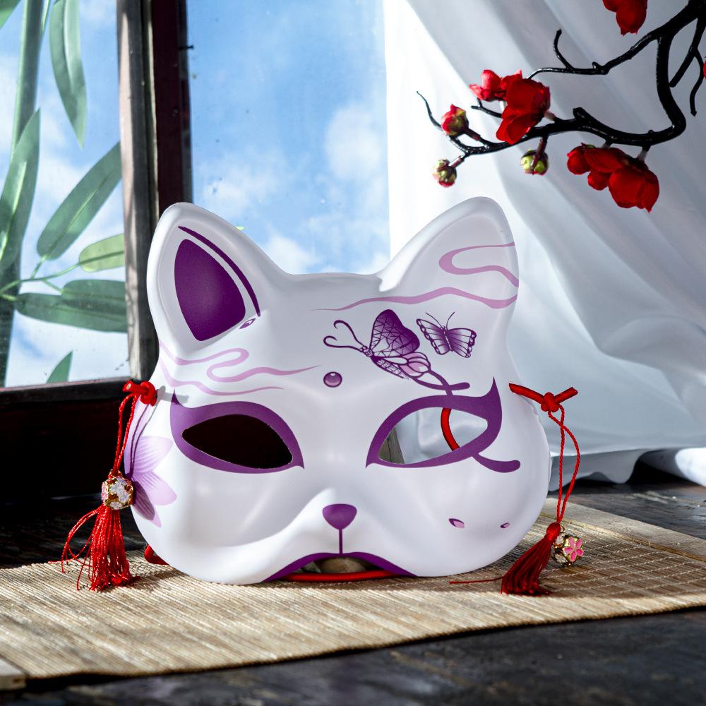 New Boutique And Wind Half Face Cos Lace Cat Face Mask And Wind Hand Painted Fox Christmas Mask