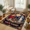 Decorative Artwork Theme Crystal Velvet Rug Personalized Custom Name Text Soft Floor Mat Home Decor