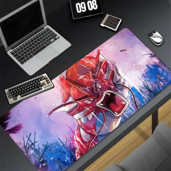 XXL Red Dragon Mouse Pad PC Non Slip Gaming Keyboard Rug Cool Anime Kawaii Mousepad Laptop Ppokemon Gyarados Extended Desk Mat