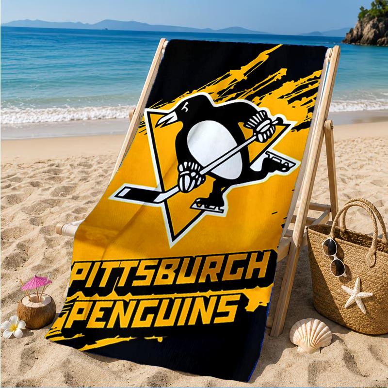 Pittsburgh Penguins Hockey Team Beach Towel, Super Soft Microfiber, Perfect Gift for Her/Him, Birthday, for Pool, Beach, Travel, Decor Beach Party
