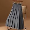 Spring Vintage Gray Suit Skirt for Women  A-Line Style with Pleated Skirts