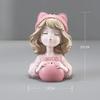 Modern Cute Girl Piggy Bank, Room Decoration Accessories, Home Decor Arts and Crafts Supplies, Statue, Sculpture, Birthday Gift