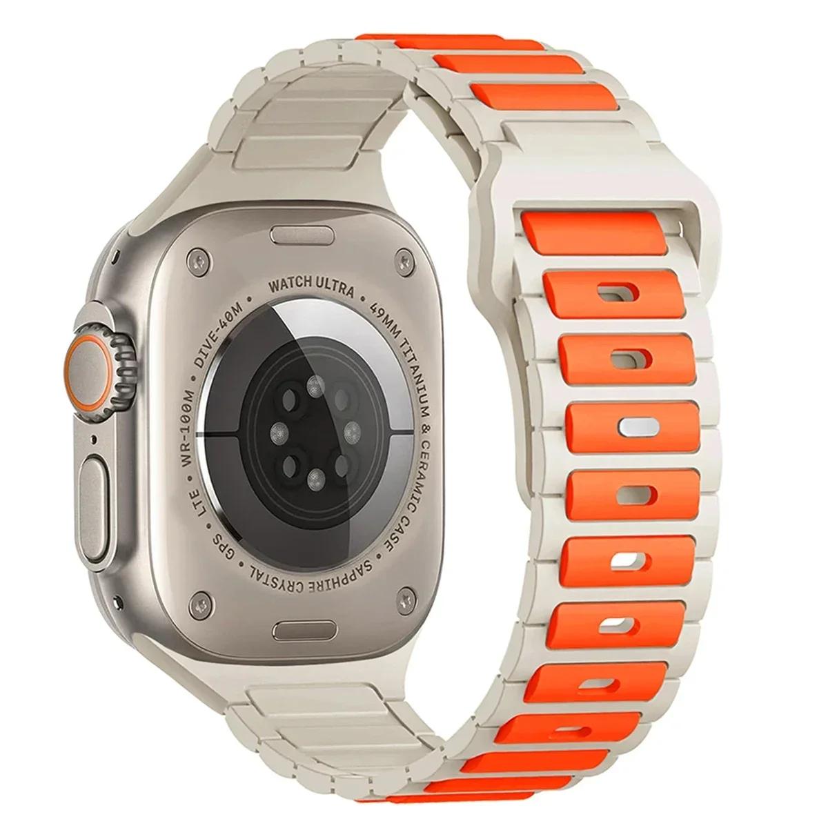 

Силиконовый ремешок для Apple Watch 10, 46 мм, 45 мм, 44 мм, 49 мм, 42 мм, 40 мм, 38 мм, браслет для iWatch Series 9, 8, 7, 6, 5, SE Ultra, 2 ремешка. 38 40 41 S10 42mm