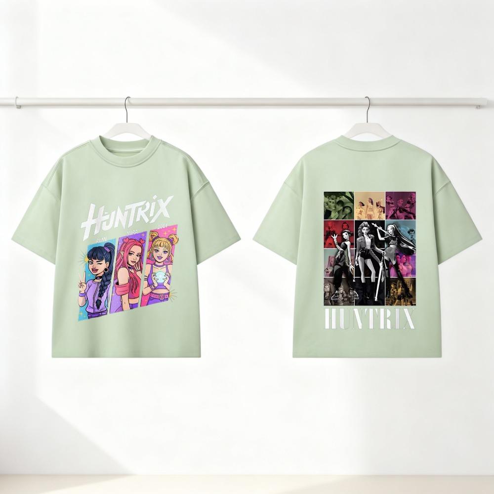 Children Wear Popular Huntrix Hunter Kid Short Sleeve T-Shirt Pattern Casual Sporty Tees Costume