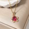 Star Pendant Necklace for Women Golden Stainless Steel Clavicle Choker Wedding Party Daily Wear Jewelry Accessories