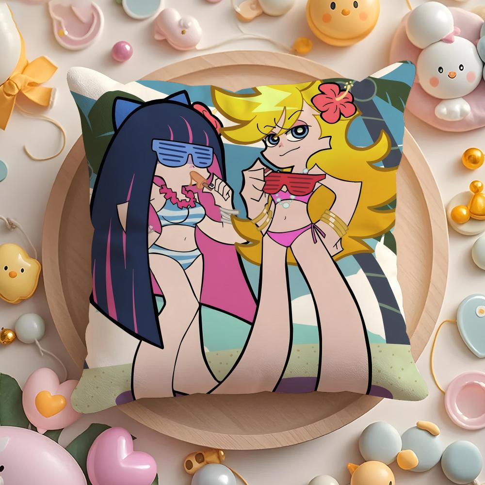 Anime P-panty and stocking Cushion Cover Home & Car Multi-Scene Pillow Cover - Reversible, Soft & Durable for Daily Use
