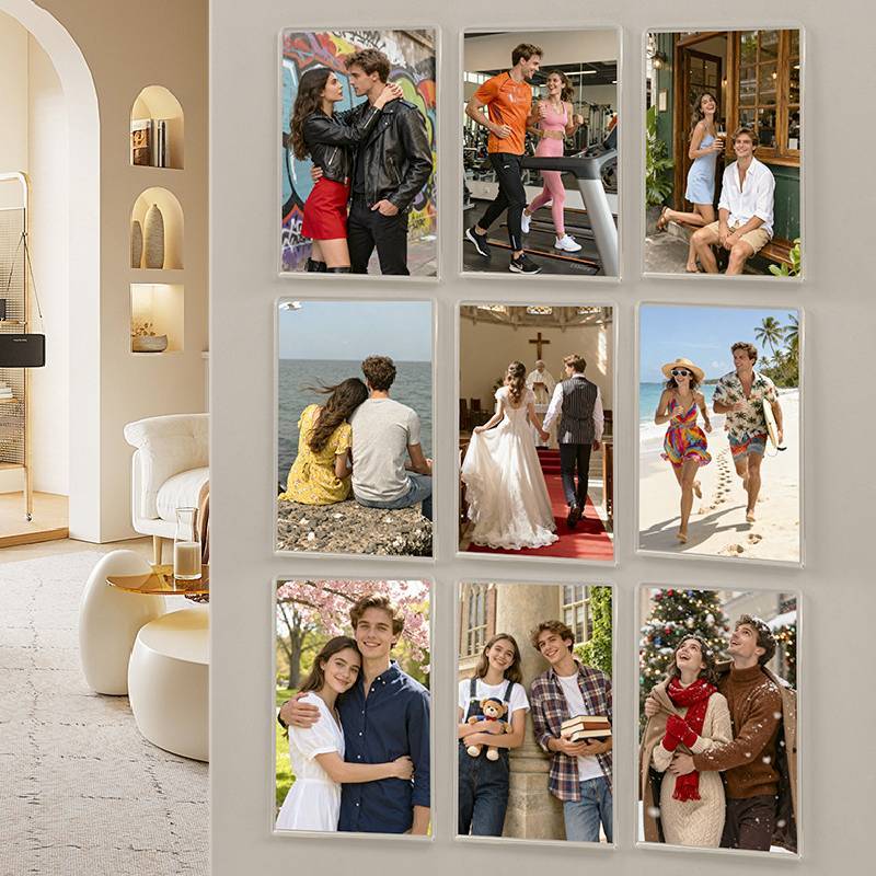 Transparent Acrylic Photo Frame Magnetic Magnet For Photo Wall Diy Home Decoration