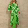 Sagit Woman Print Wrap Maternity Dress Belt Multi-function Pregnant Dress