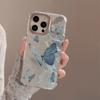 Water Ripple Blue Butterfly for Apple 16 Phone Case for 14 Promax Anti Drop for IPhone 15 Premium Feel 12 Hard