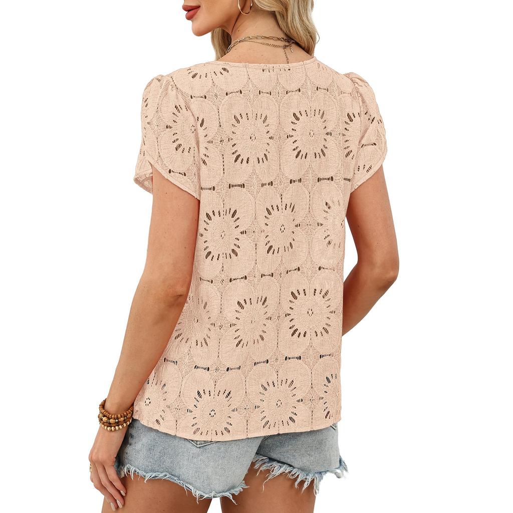 Women's Casual Round Neck T-Shirt Short Sleeve Top