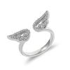 Romantic Shiny Rhinestone Angel Wings Open Rings For Women Men Luxury Dainty Hollow Wing Stackable Finger Rings Wedding Jewelry