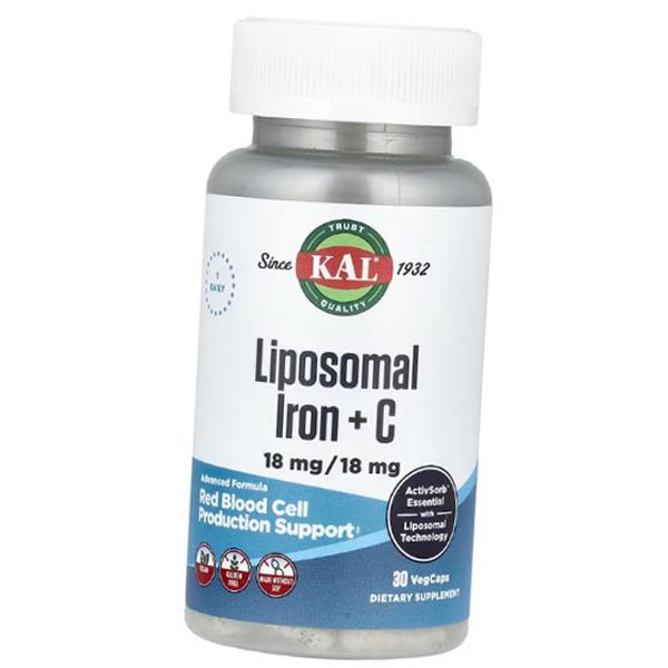 

Ліпосомальне Залізо та Вітамін С, Liposomal Iron + C, KAL 30вегкапс (36424080) 30vcaps