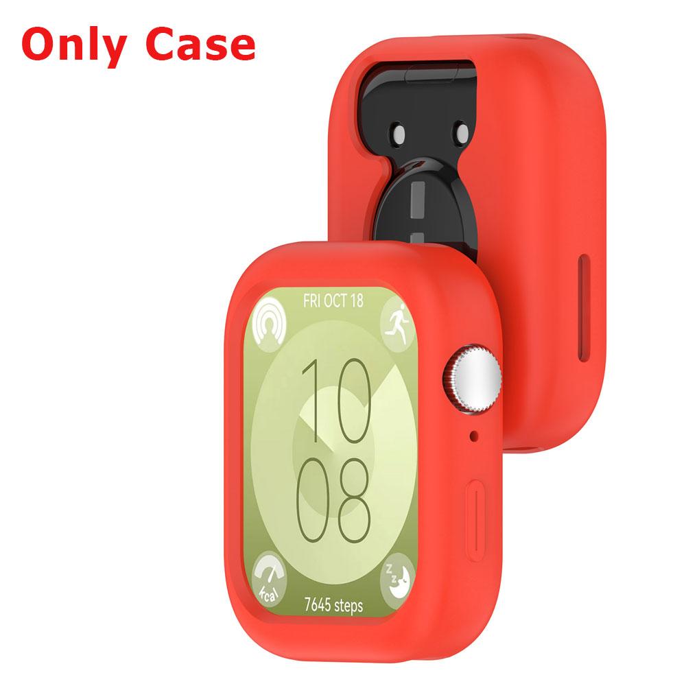 Silicone Watch Strap + Protective Case For Huawei Watch Fit 3 Watchband Bracelet Band Correa Screen Protector Cover Shell