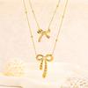 Simple Bow Necklace Female Niche Versatile Titanium Steel Collarbone Chain Niche Fashion Premium Durable Quality