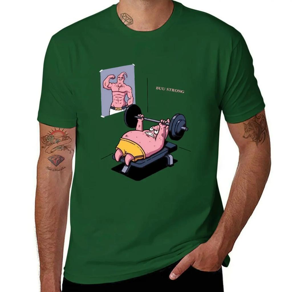 Majin BBuuu vs Patrick Funny gym TShirt korean fashion customizeds vintage clothes t shirt for men