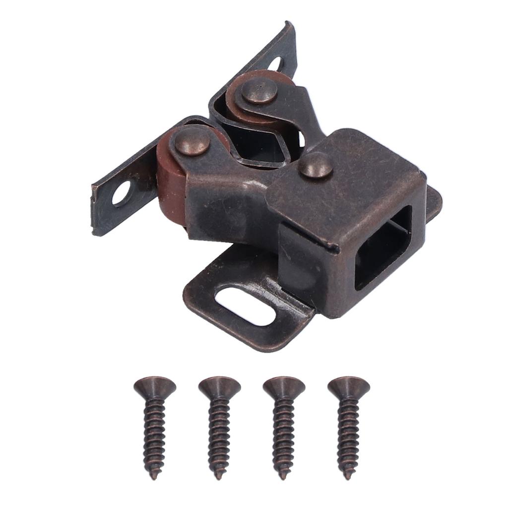 30 Set Stainless Steel Double Roller Catch Cabinet Latches Self Elastic Magnetic Damping Buffer